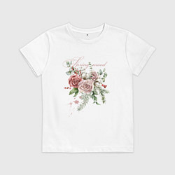 Футболка хлопковая детская Spring mood Flower, цвет: белый