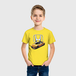 Футболка хлопковая детская Honda Concept Motorsport, цвет: желтый — фото 2
