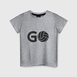 Футболка хлопковая детская Go Volleyball, цвет: меланж