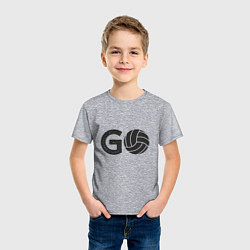 Футболка хлопковая детская Go Volleyball, цвет: меланж — фото 2