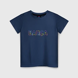 Футболка хлопковая детская FC Barcelona - Multicolor 2022 Barca, цвет: тёмно-синий