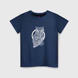 Футболка хлопковая детская Celtic Owl, цвет: тёмно-синий