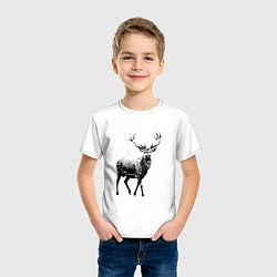 Футболка хлопковая детская Черный олень Black Deer, цвет: белый — фото 2