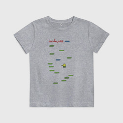 Футболка хлопковая детская Игра Doodle Jump, цвет: меланж
