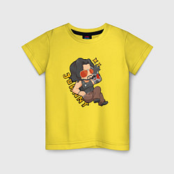 Футболка хлопковая детская Johnny Джонник Cyberpunk, цвет: желтый
