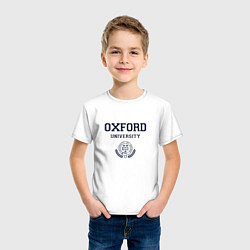 Футболка хлопковая детская Оксфорд - логотип университета, цвет: белый — фото 2