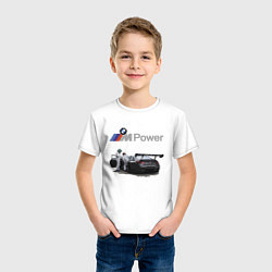 Футболка хлопковая детская BMW Motorsport M Power Racing Team, цвет: белый — фото 2