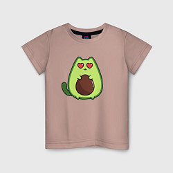 Футболка хлопковая детская Avo cat o влюбился, цвет: пыльно-розовый