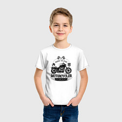 Футболка хлопковая детская Motorcycle Born to ride, цвет: белый — фото 2