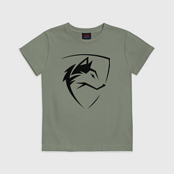 Футболка хлопковая детская Wolf Emblem Jaw, цвет: авокадо