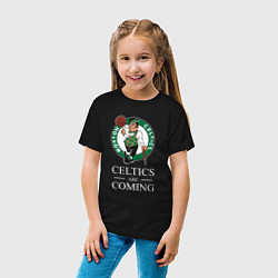 Футболка хлопковая детская Boston Celtics are coming Бостон Селтикс, цвет: черный — фото 2