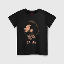 Футболка хлопковая детская Мохаммед Салах, Mohamed Salah, цвет: черный