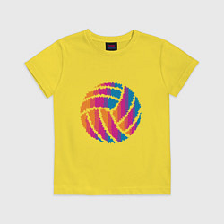 Футболка хлопковая детская Ball Volleyball, цвет: желтый