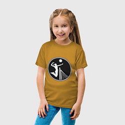 Футболка хлопковая детская Black Volleyball, цвет: горчичный — фото 2