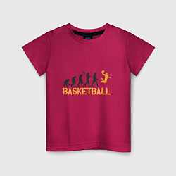 Футболка хлопковая детская Basketball Fly, цвет: маджента