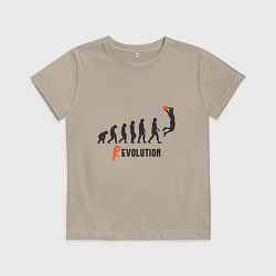 Футболка хлопковая детская Баскетбольная революция, цвет: миндальный