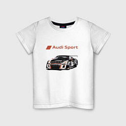 Футболка хлопковая детская Audi Motorsport Racing team, цвет: белый