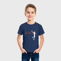 Футболка хлопковая детская Pulse - Basketball, цвет: тёмно-синий — фото 2