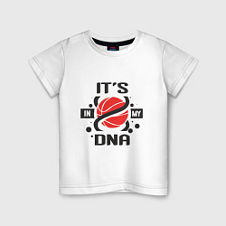Футболка хлопковая детская ДНК - Баскетбол, цвет: белый