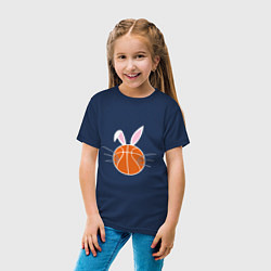 Футболка хлопковая детская Basketball Bunny, цвет: тёмно-синий — фото 2