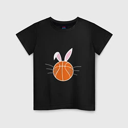 Футболка хлопковая детская Basketball Bunny, цвет: черный