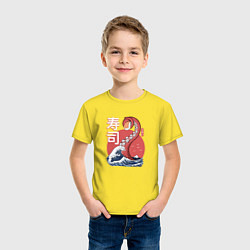 Футболка хлопковая детская Kraken Kawaii Sushi, цвет: желтый — фото 2