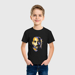 Футболка хлопковая детская Kobe Face, цвет: черный — фото 2