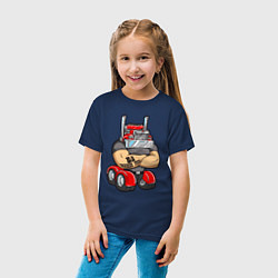 Футболка хлопковая детская Дальнобойщик голова - грузовик, цвет: тёмно-синий — фото 2