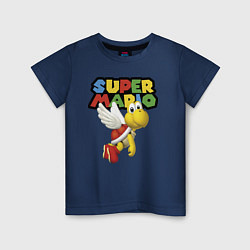Футболка хлопковая детская Super Mario Koopa Troopa, цвет: тёмно-синий