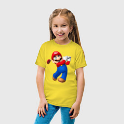 Футболка хлопковая детская Марио - крутейший гольфист Super Mario, цвет: желтый — фото 2