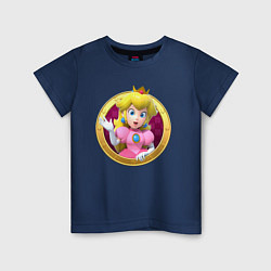 Футболка хлопковая детская Принцесса Персик Super Mario Video game, цвет: тёмно-синий