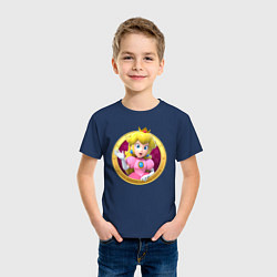 Футболка хлопковая детская Принцесса Персик Super Mario Video game, цвет: тёмно-синий — фото 2