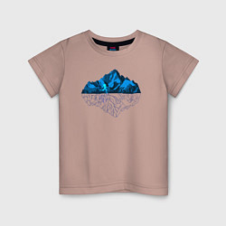 Футболка хлопковая детская Mountains Run, цвет: пыльно-розовый