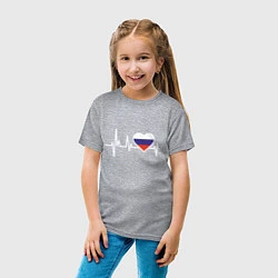 Футболка хлопковая детская Пульс России, цвет: меланж — фото 2