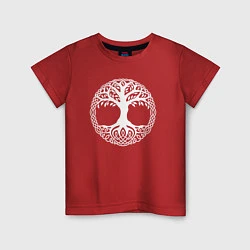 Футболка хлопковая детская Мировое Дерево Славян, цвет: красный