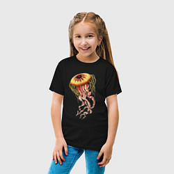 Футболка хлопковая детская Морская медуза, цвет: черный — фото 2