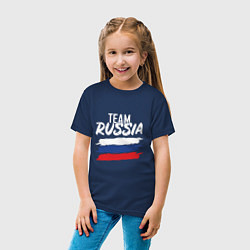 Футболка хлопковая детская Team - Russia, цвет: тёмно-синий — фото 2