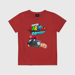 Футболка хлопковая детская Super Mario Odyssey Bullet Bill Nintendo, цвет: красный