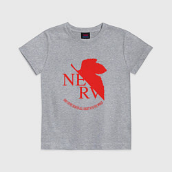 Футболка хлопковая детская Nerv в Neon Genesis Evangelion, цвет: меланж