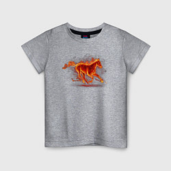 Футболка хлопковая детская Fire horse огненная лошадь, цвет: меланж