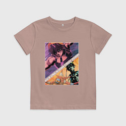 Футболка хлопковая детская Наранча Гирга из ДжоДжо, цвет: пыльно-розовый