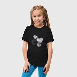 Футболка хлопковая детская Crystal Hearts, цвет: черный — фото 2