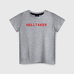 Футболка хлопковая детская Helltaker logo, цвет: меланж