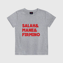 Футболка хлопковая детская Salah - Mane - Firmino, цвет: меланж