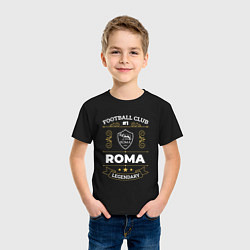 Футболка хлопковая детская Roma FC 1, цвет: черный — фото 2