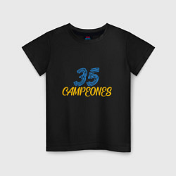 Футболка хлопковая детская 35 Champions, цвет: черный
