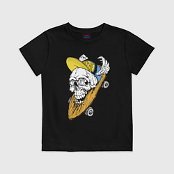 Футболка хлопковая детская Cool skull Skateboard Extreme, цвет: черный