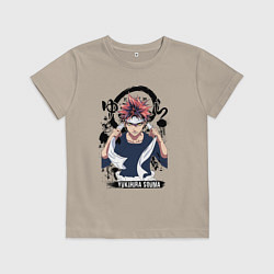 Футболка хлопковая детская Серьёзный Сома, цвет: миндальный