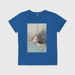 Футболка хлопковая детская Two Bar-tailed Godwits, цвет: синий