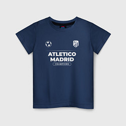 Футболка хлопковая детская Atletico Madrid Форма Чемпионов, цвет: тёмно-синий
